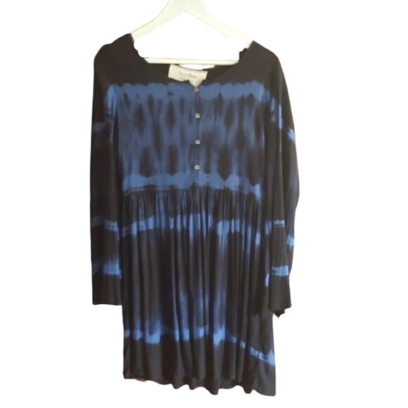 2/$40 Cute California Moonrise boho tie dye tunic knee length bell sleeve dress - Picture 6 of 12